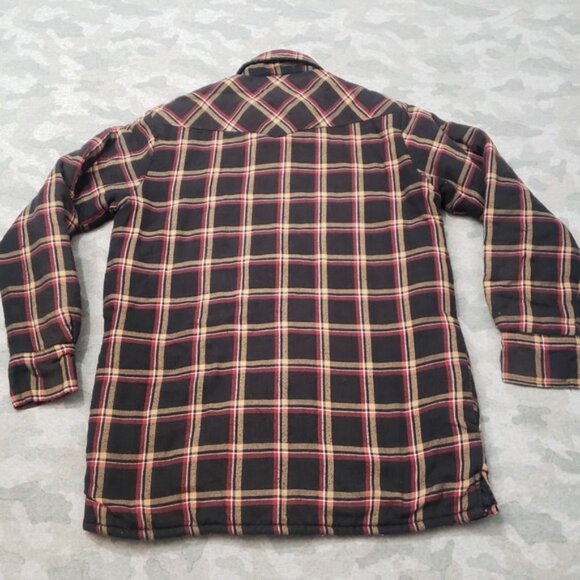 Wrangler Western Shirt Mens Medium Black Flannel Lined Pearl Snap Pockets - Picture 7 of 10